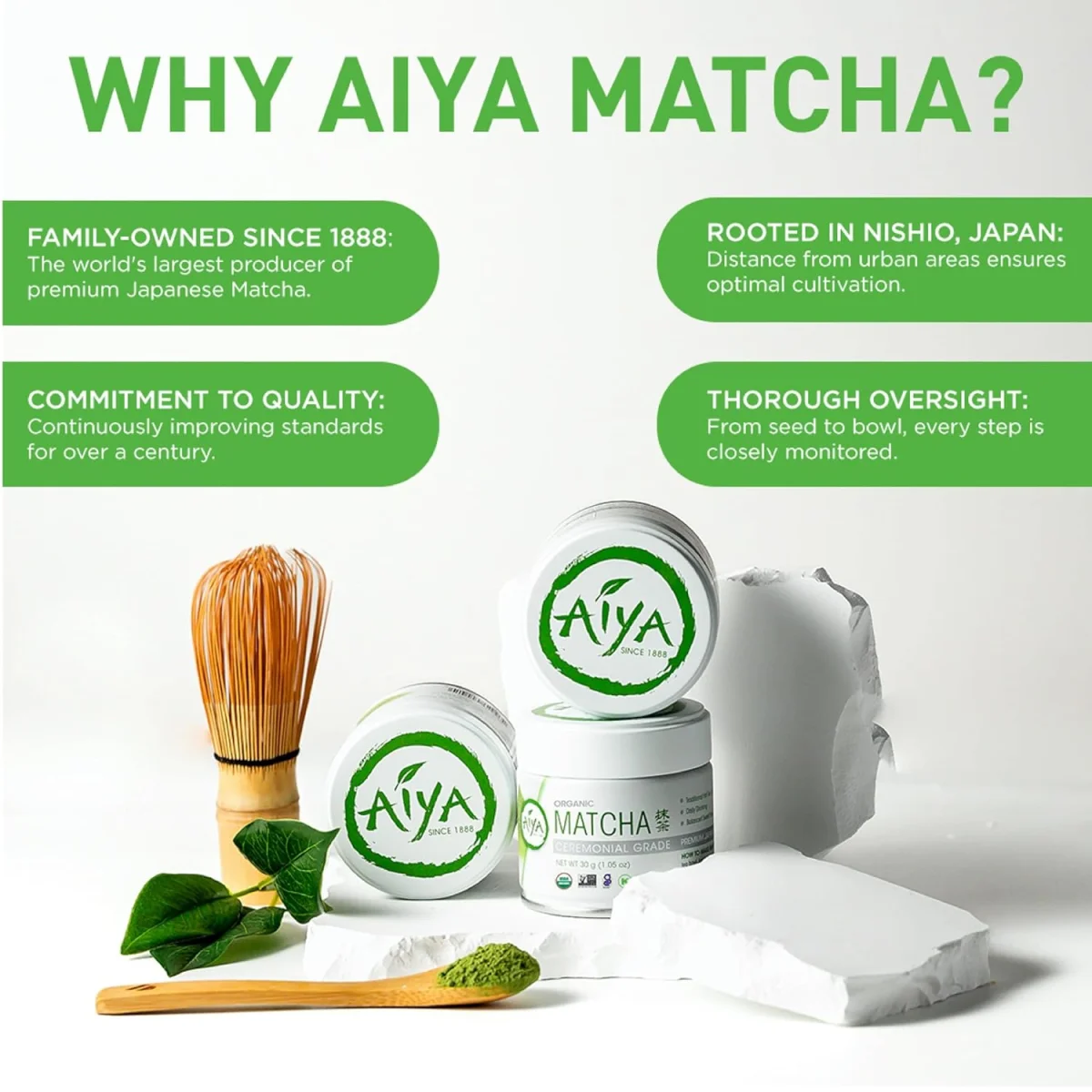 Aiya Organic Ceremonial Grade Matcha Powder