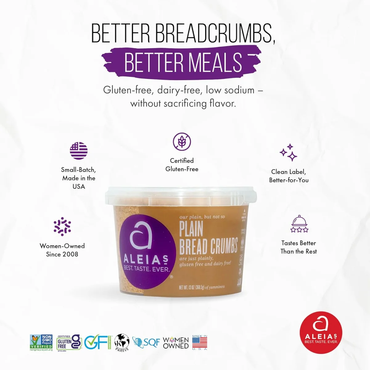 Aleia's Gluten Free Plain Bread Crumbs - 13 oz