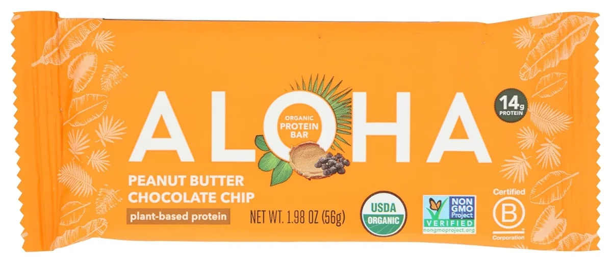 Aloha Organic Plant Based Protein Bar, Peanut Butter Chocolate Chip - 1.98 oz