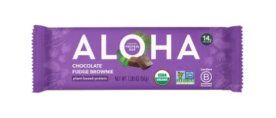 ALOHA Organic Plant Based Protein Bar, Chocolate Fudge Brownie - 1.98 oz