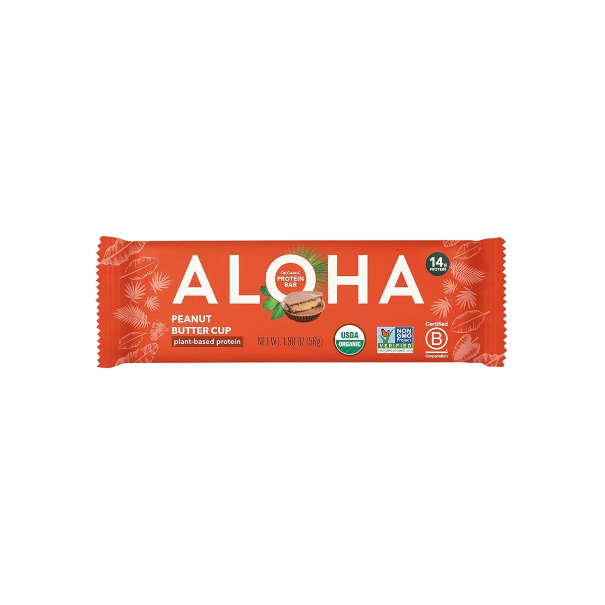 ALOHA Organic Plant Based Protein Bar, Peanut Butter Cup