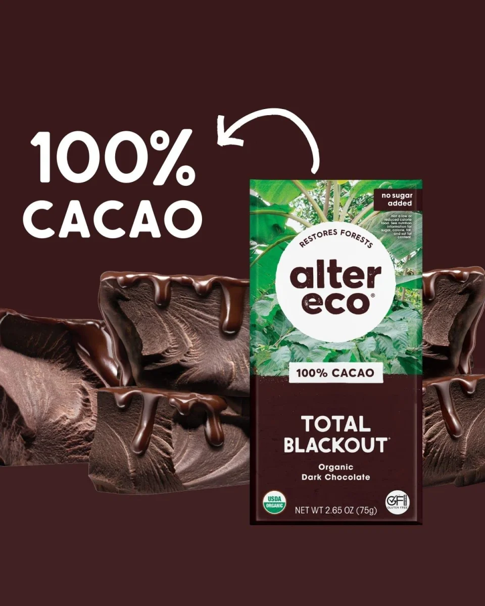 Alter Eco Dark Chocolate Bar, Pure Dark Cocoa