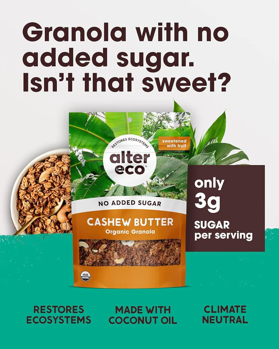 Alter Eco Organic No Added Sugar Granola, Cashew Butter - 8 oz