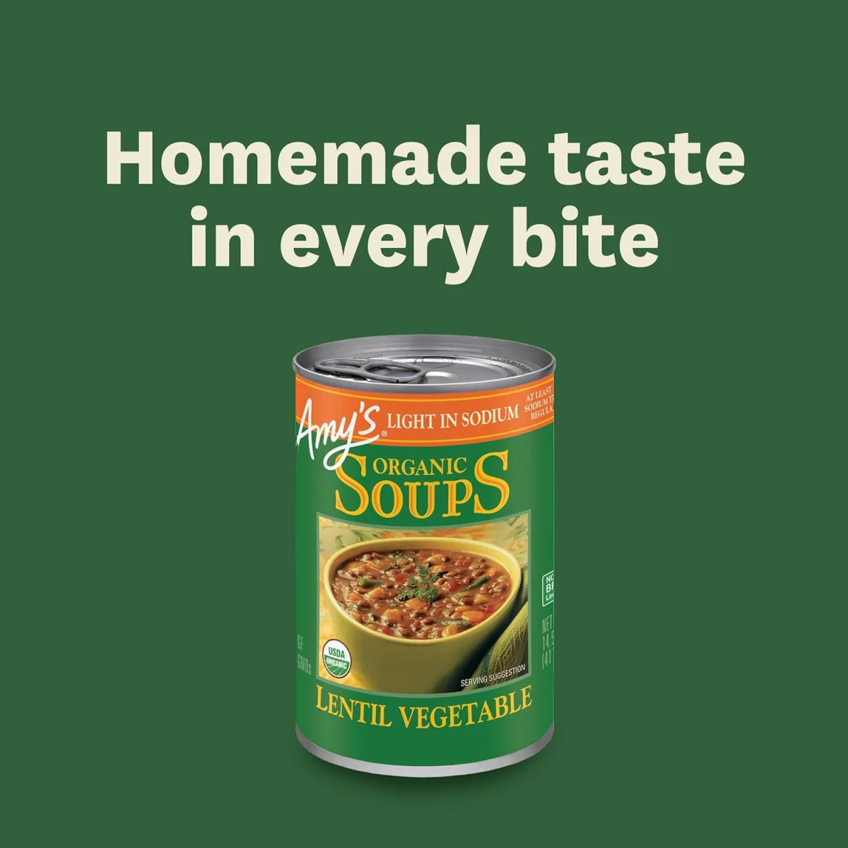 Amy's Organic Soup, Light in Sodium Lentil Vegetable - 14.5 fl oz