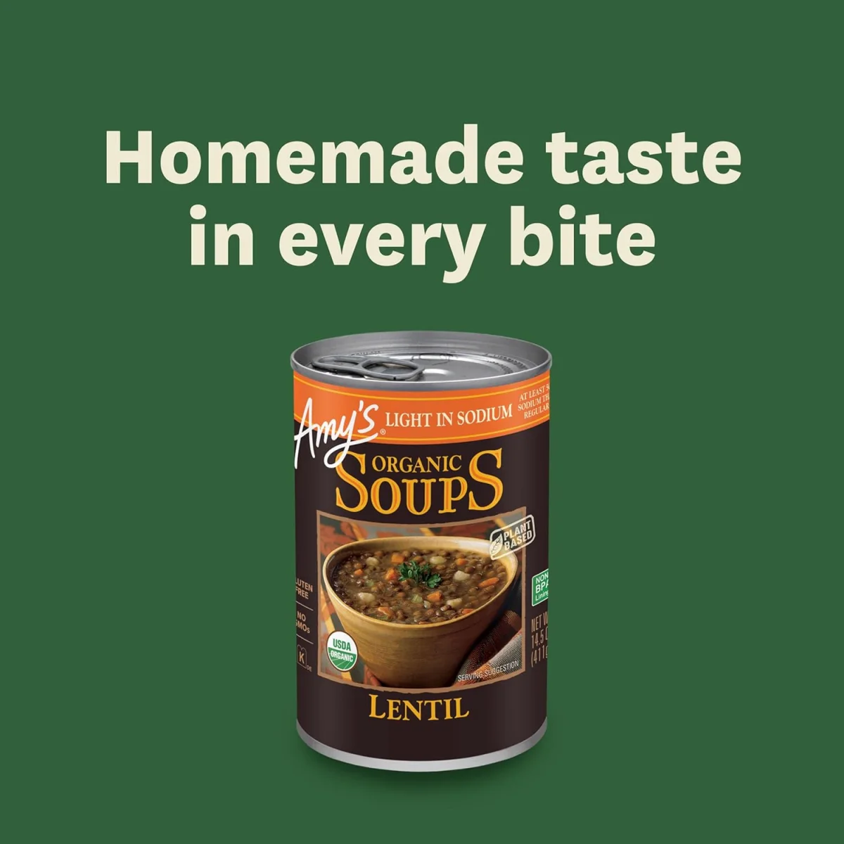 Amy's Organic Soup, Light in Sodium Lentil - 14.5 fl oz