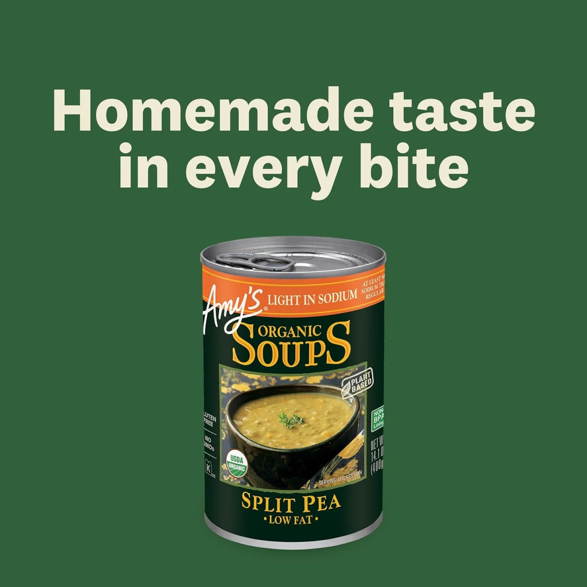 Amy's Organic Soup, Light in Sodium Split Pea - 14.1 fl oz