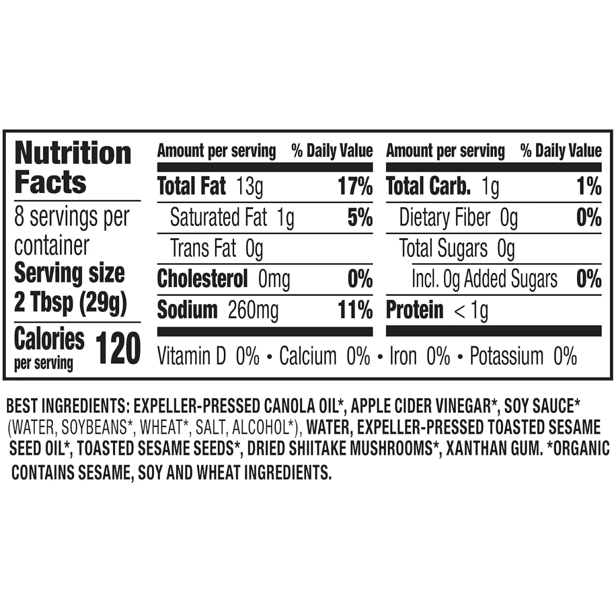 Annie's Organic Shiitake Sesame Vinaigrette Salad Dressing