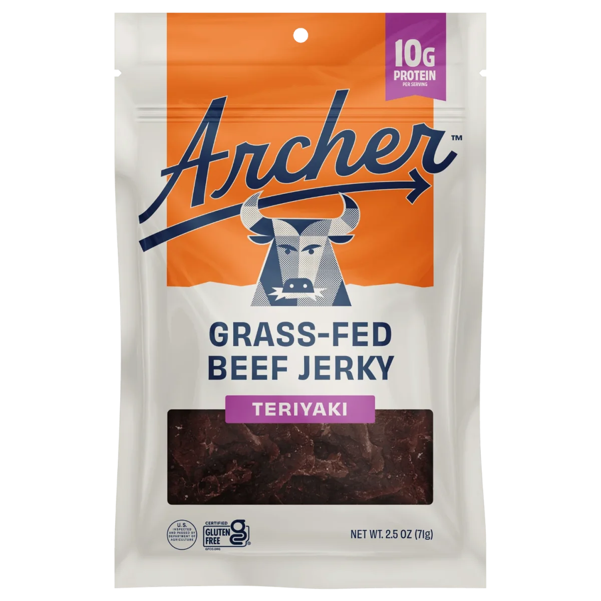 Country Archer Grass-Fed Beef Jerky, Teriyaki - 2.5 oz