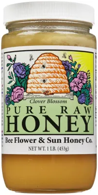 Bee Flower & Sun Honey Co. Pure Raw Clover Blossom Honey - 1 lb