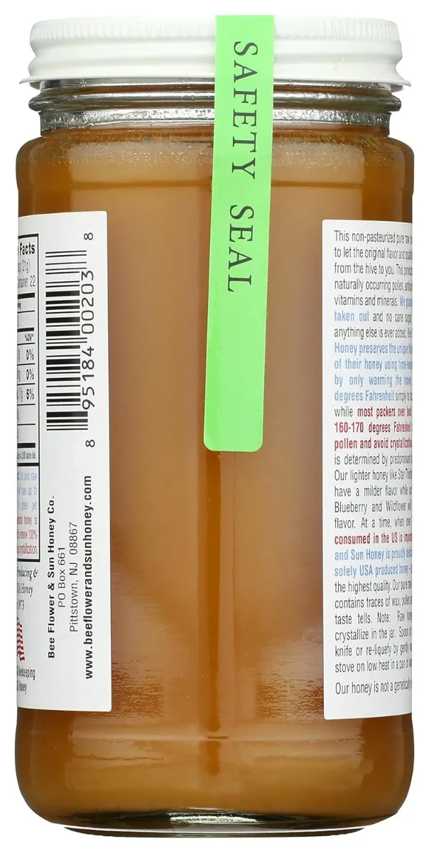 Bee Flower & Sun Honey Co. Pure Raw Blueberry Blossom Honey - 1 lb