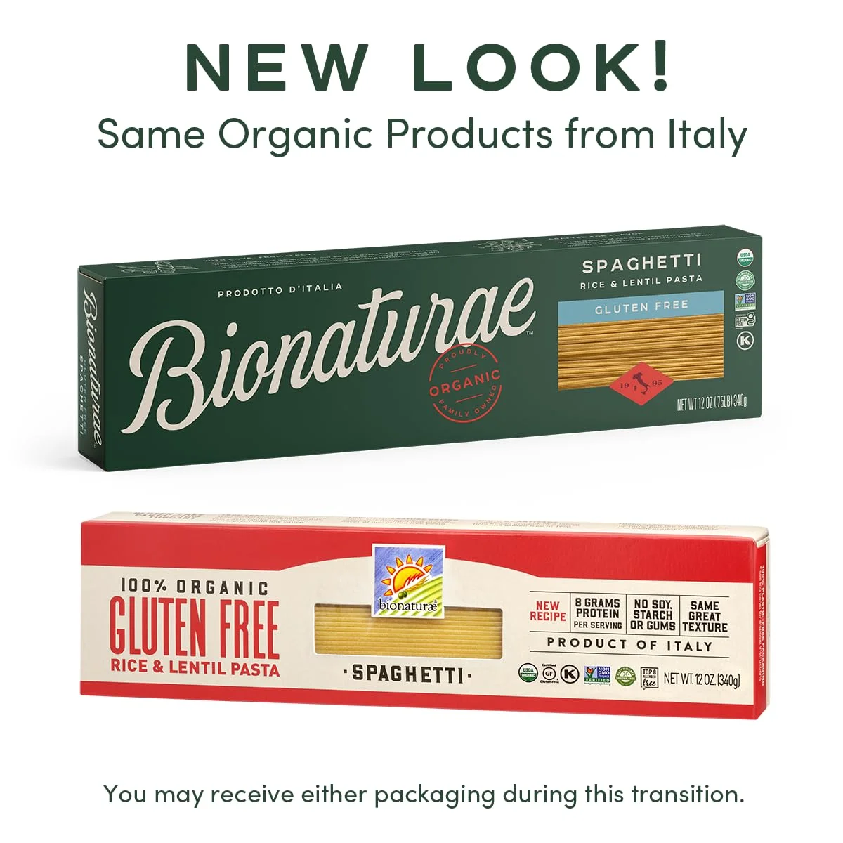 Bionaturae Organic Gluten Free Rice & Lentil Spaghetti Pasta - 12 oz