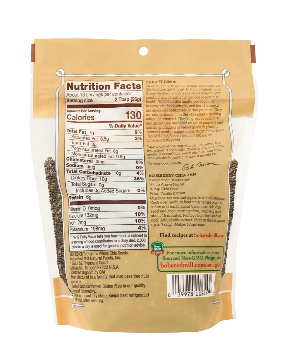 Bob's Red Mill Gluten Free Organic Chia Seeds - 12 oz