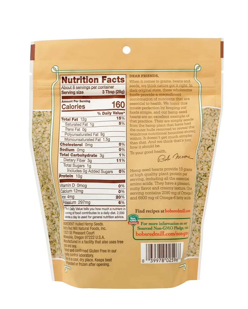 Bob's Red Mill Gluten Free Kosher Hemp Seed Hearts - 8 oz