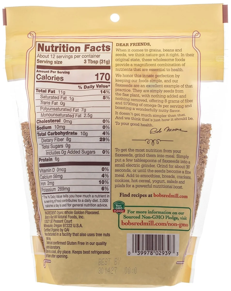 Bob's Red Mill Gluten Free Organic Golden Flaxseed - 13 oz