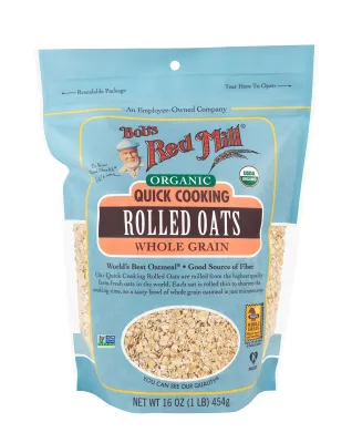 Bob's Red Mill Organic Whole Grain Rolled Oats, Quick Cooking - 16 oz