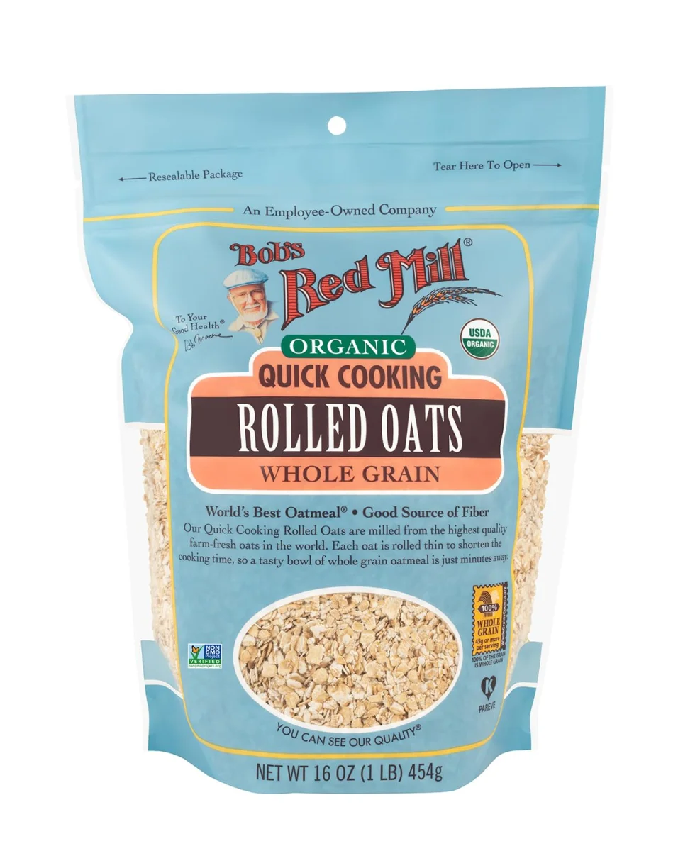 Bob's Red Mill Organic Whole Grain Rolled Oats, Quick Cooking - 16 oz