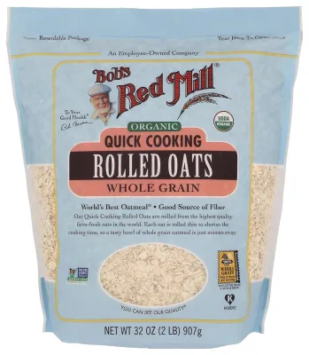 Bob's Red Mill Organic Whole Grain Rolled Oats, Quick Cooking - 32 oz