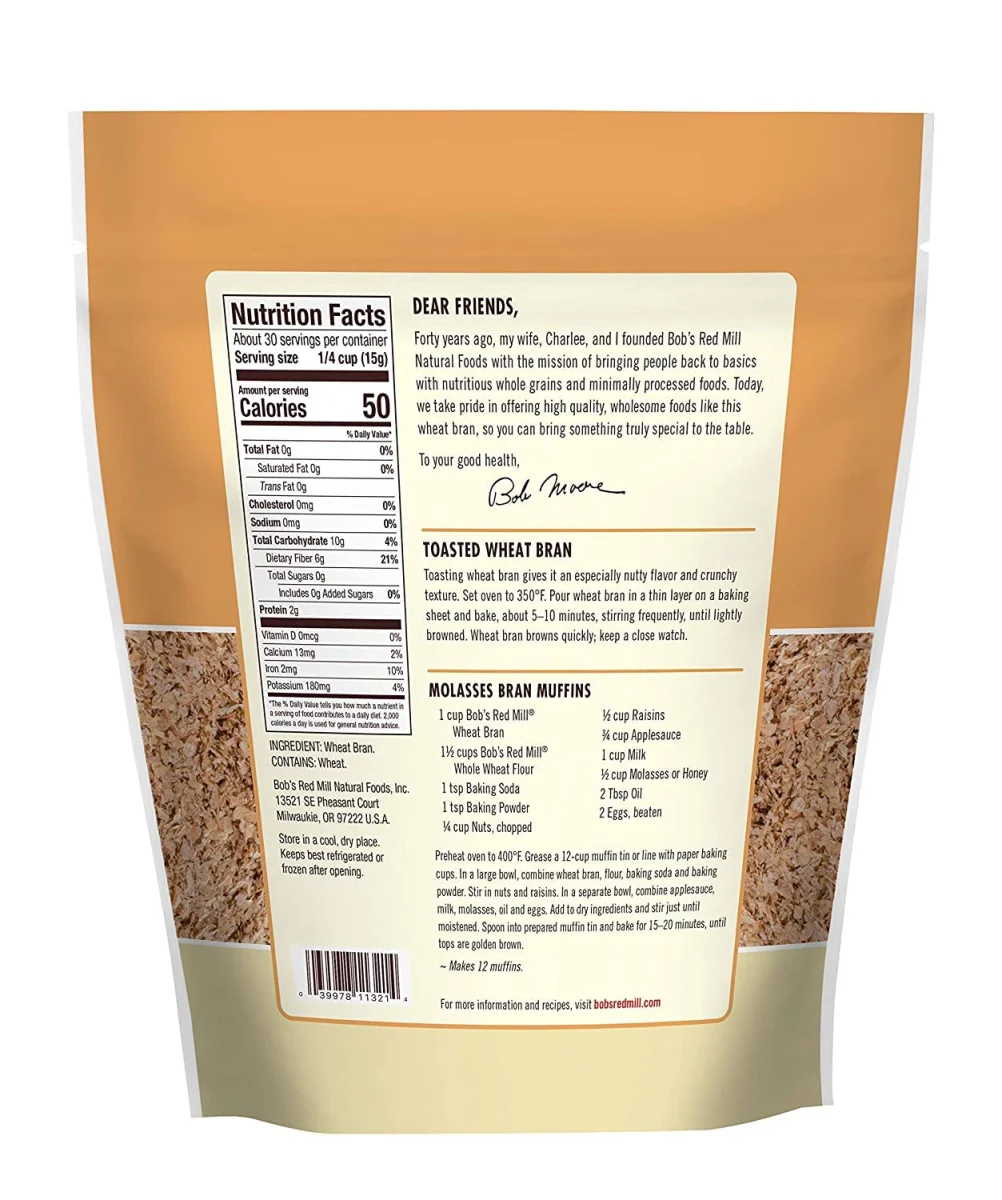 Bob's Red Mill High Fiber Wheat Bran - 8 oz