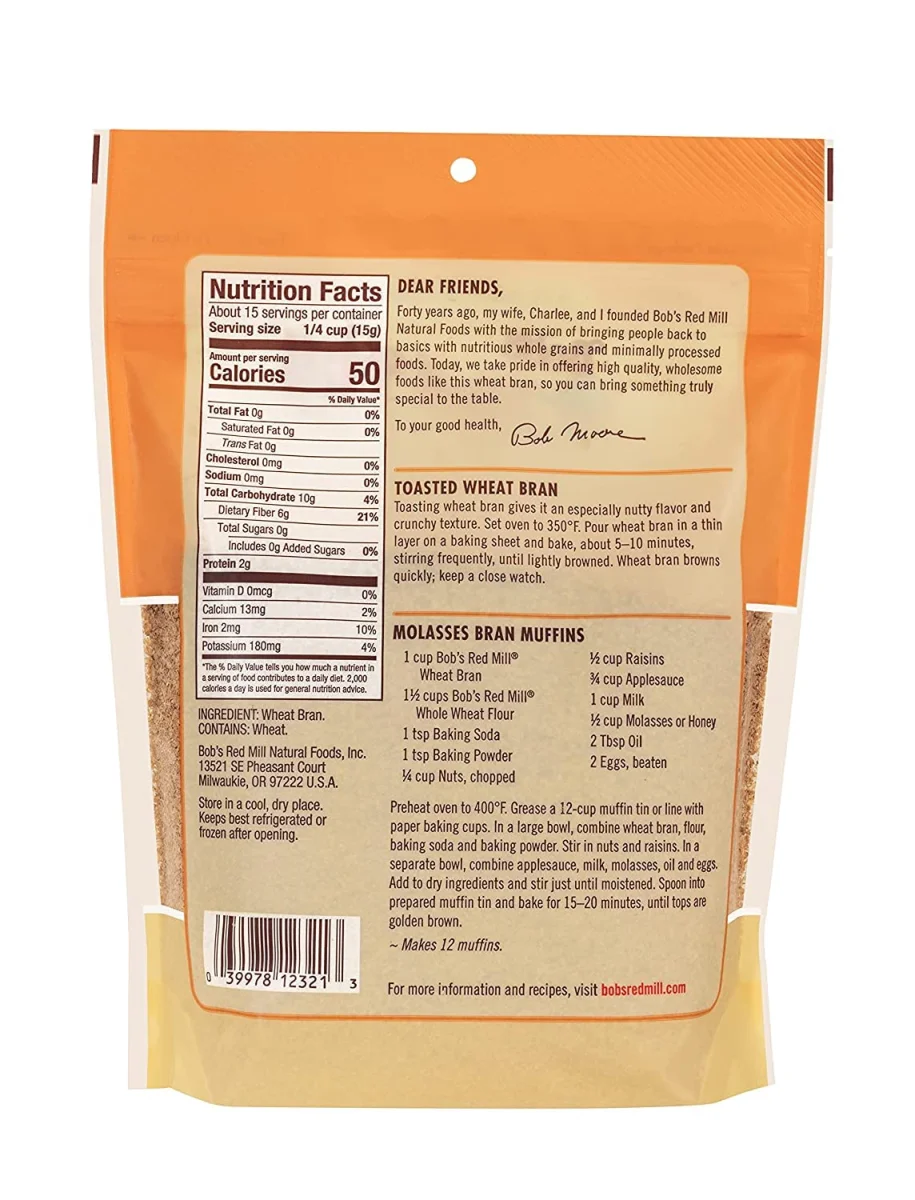 Bob's Red Mill High Fiber Wheat Bran - 8 oz