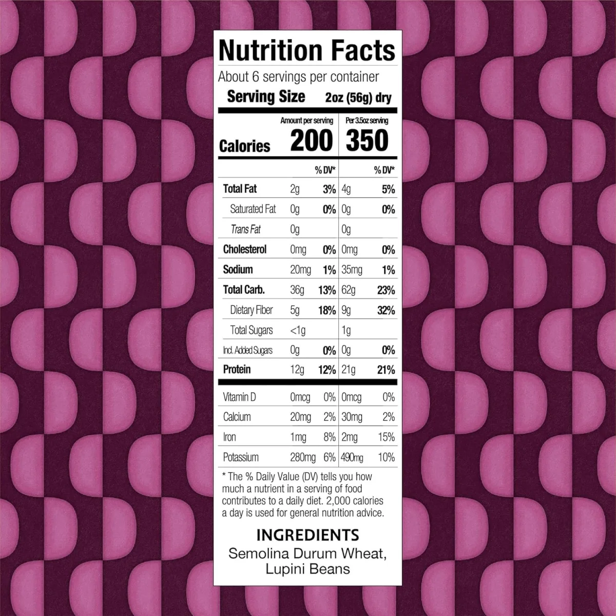 Brami Fusilli Semo Lupini Pasta - 8 oz