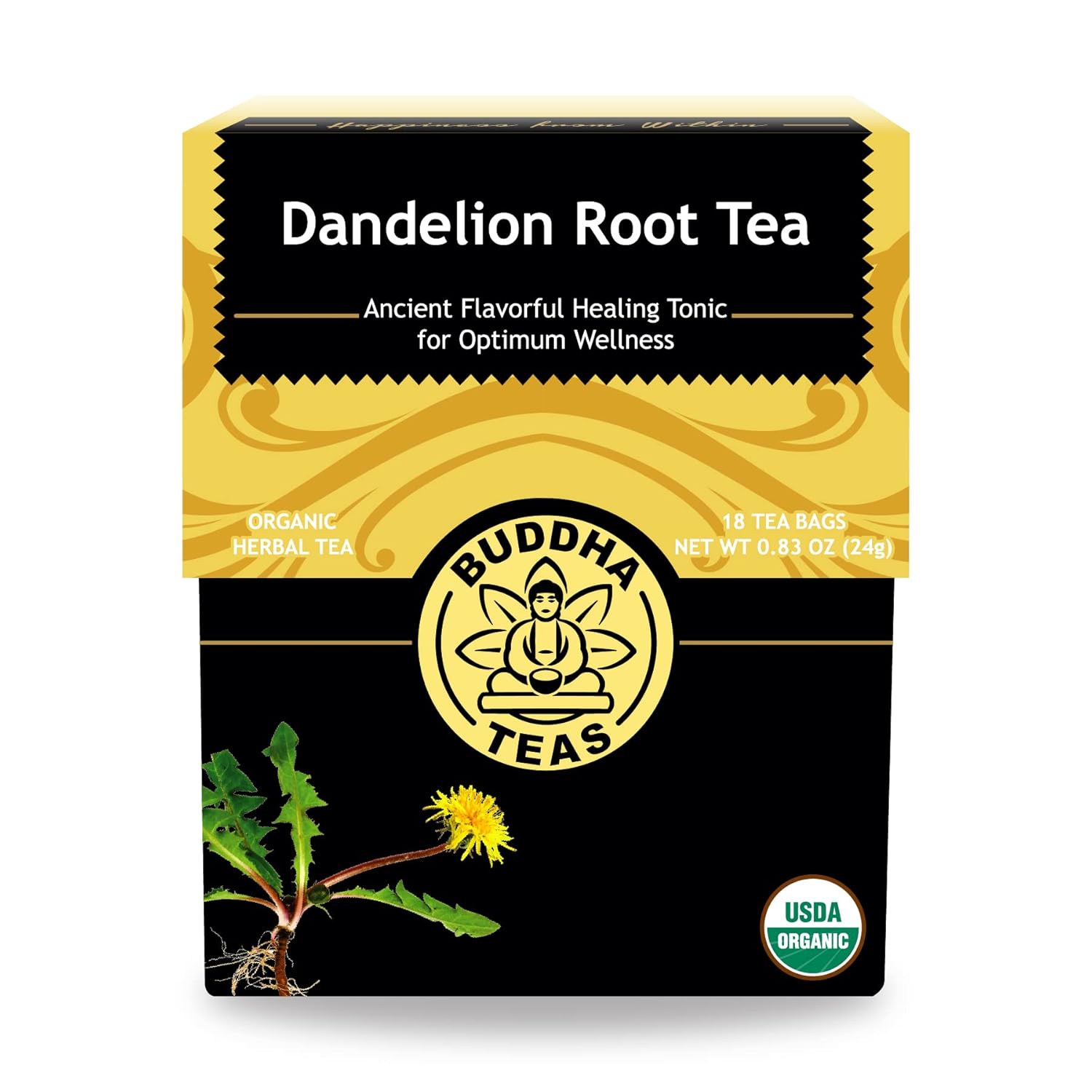 Buddha Teas Organic Dandelion Root Tea - 18 Tea Bags