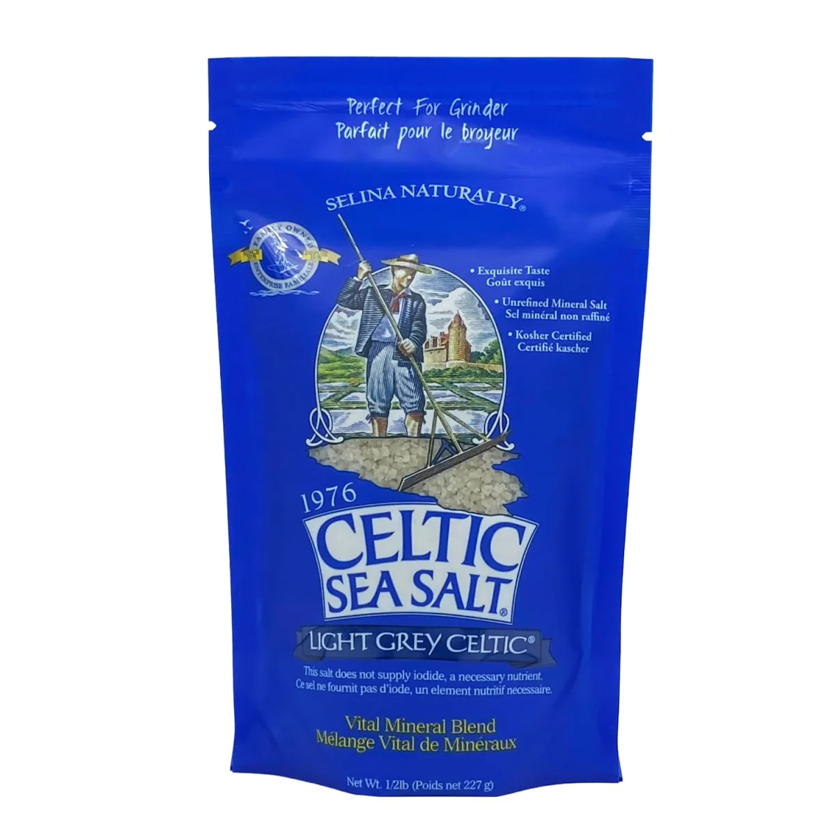 Selina Naturally Celtic Sea Salt, Light Grey Coarse - 0.5 lb