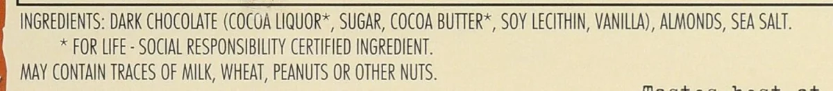 Chocolove Dark Chocolate Bar, Almonds & Sea Salt - 3.2 oz