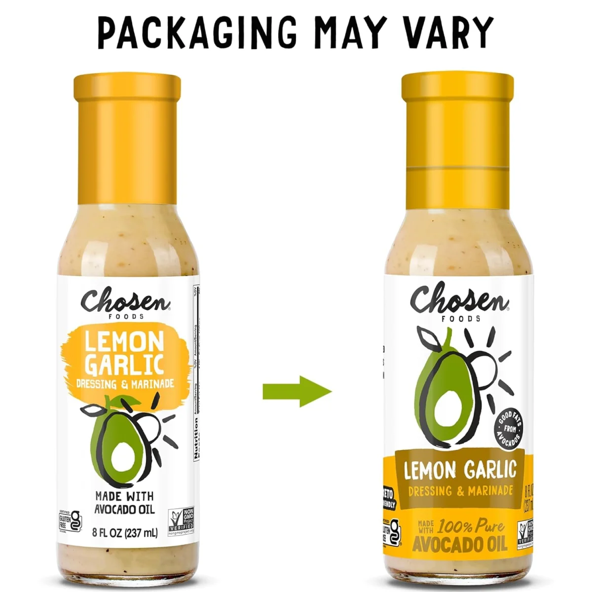 Chosen Foods Gluten Free Lemon Garlic Dressing & Marinade - 8 oz