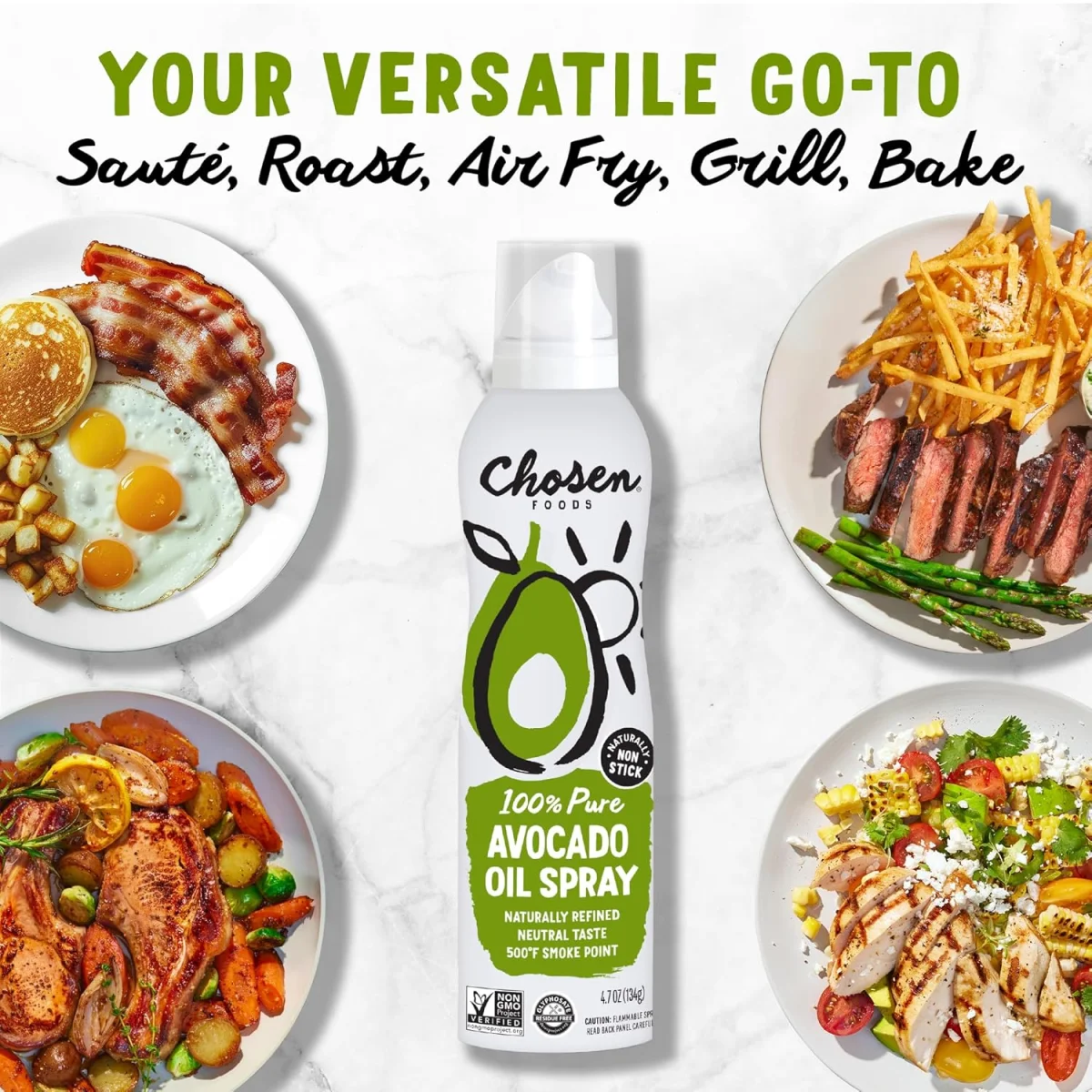 Chosen Foods 100% Pure Avocado Oil Spray, Non-GMO - 4.7 fl oz