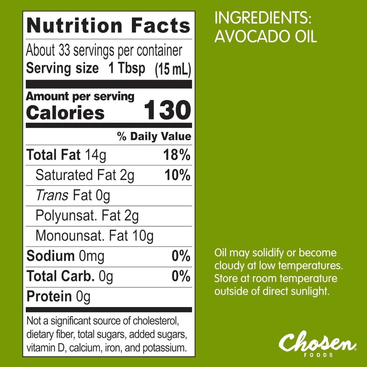 Chosen Foods 100% Pure Avocado Oil, Non-GMO - 16.9 fl oz