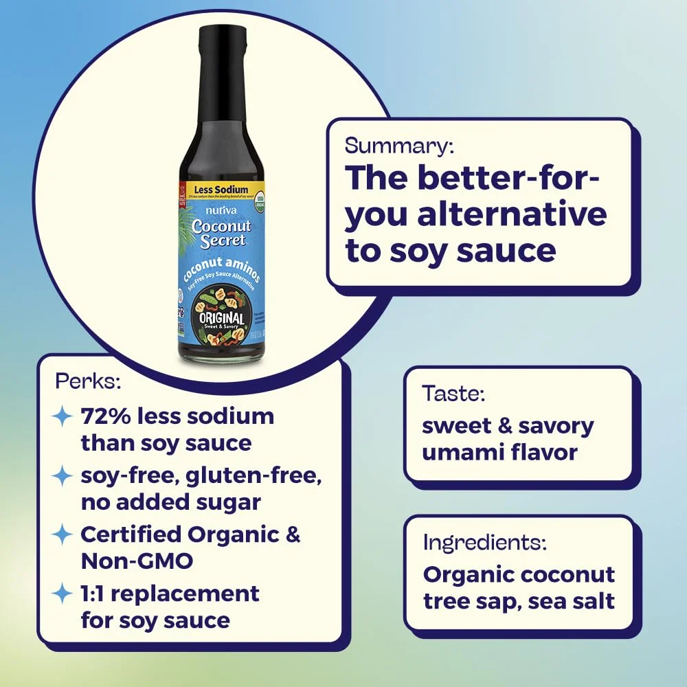 Coconut Secret Coconut Aminos Seasoning Sauce & Marinade, Soy Free - 8 fl oz