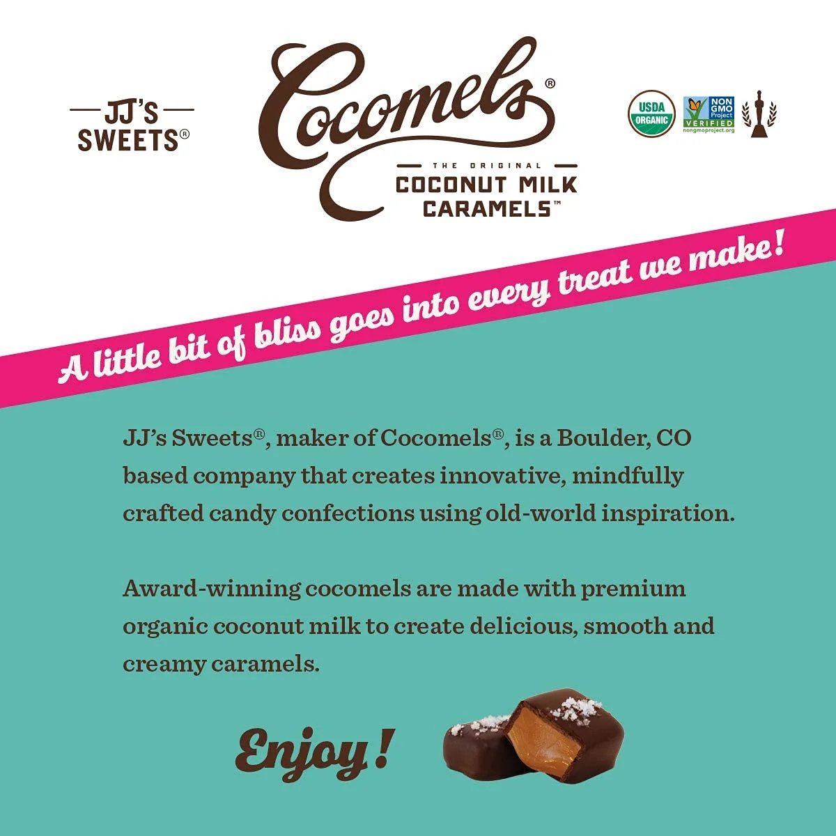 Cocomels Chocolate-Covered Sea Salt Coconut Milk Caramel Bites - 3.5 oz