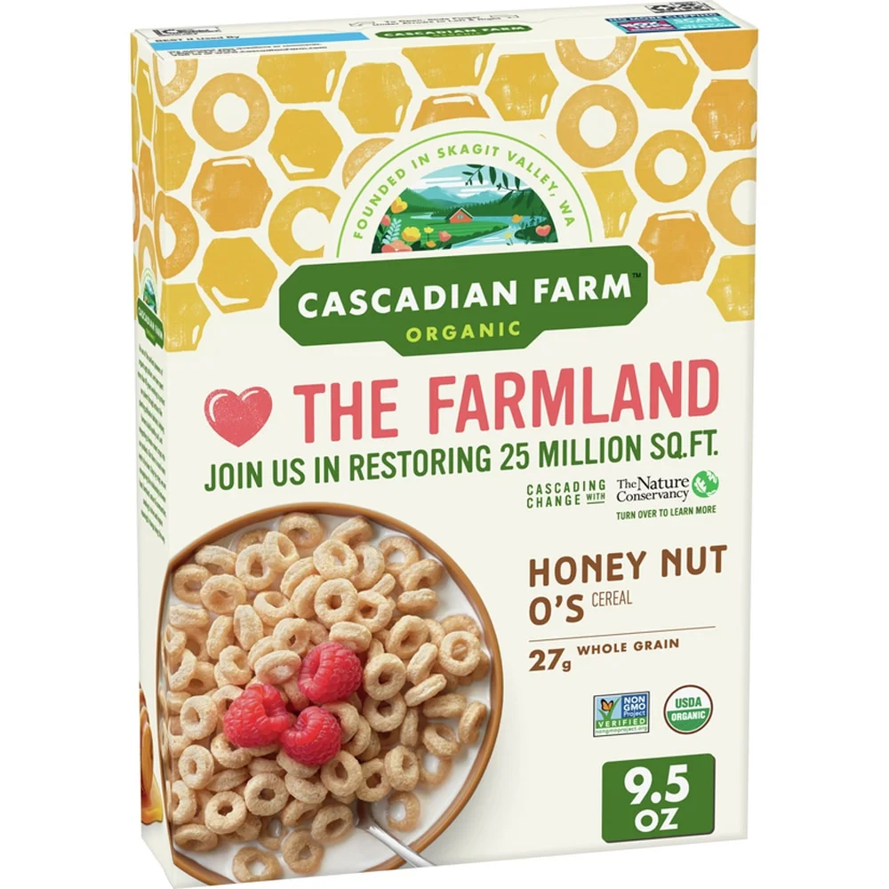 Cascadian Farm Organic Cereal, Honey Nut O's - 9.5 oz