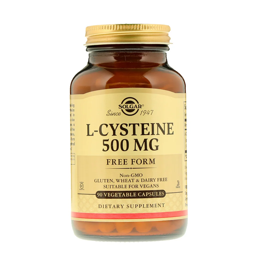 Solgar L-Cysteine - 500 mg - 90 Vegetable Capsules