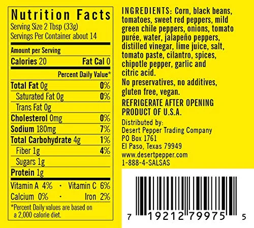 Desert Pepper Salsa, Corn Black Bean Red Pepper - 16 oz