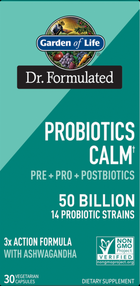 Garden of Life Dr. Formulated Probiotics Calm Pre + Pro + Postbiotics - 50 billion - 30 Vegetarian Capsules