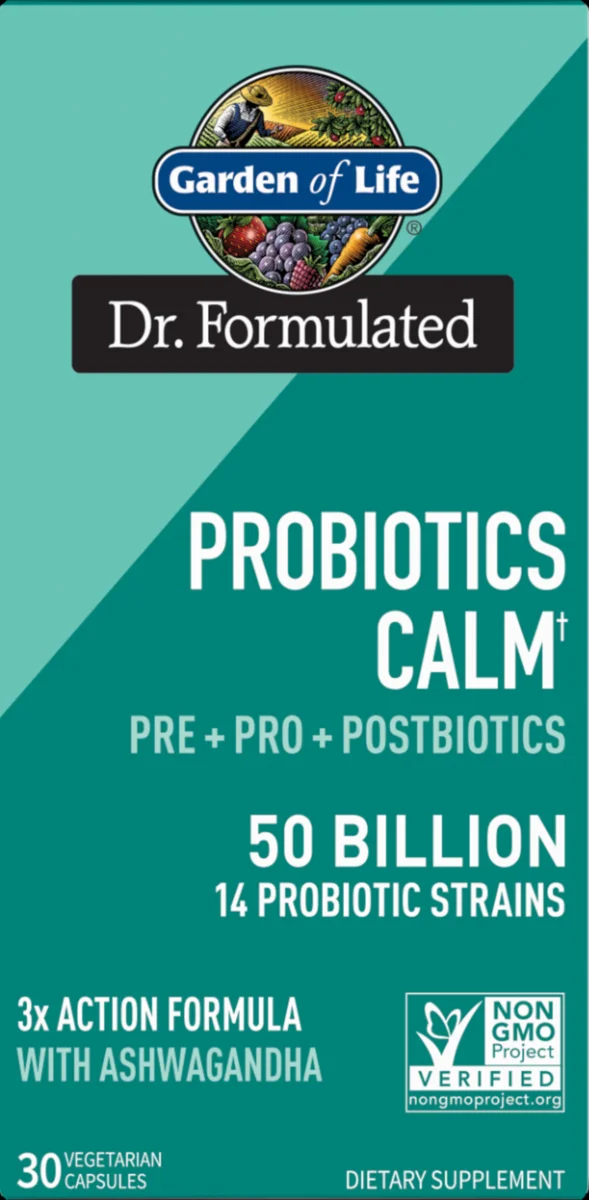 Garden of Life Dr. Formulated Probiotics Calm Pre + Pro + Postbiotics - 50 billion - 30 Vegetarian Capsules