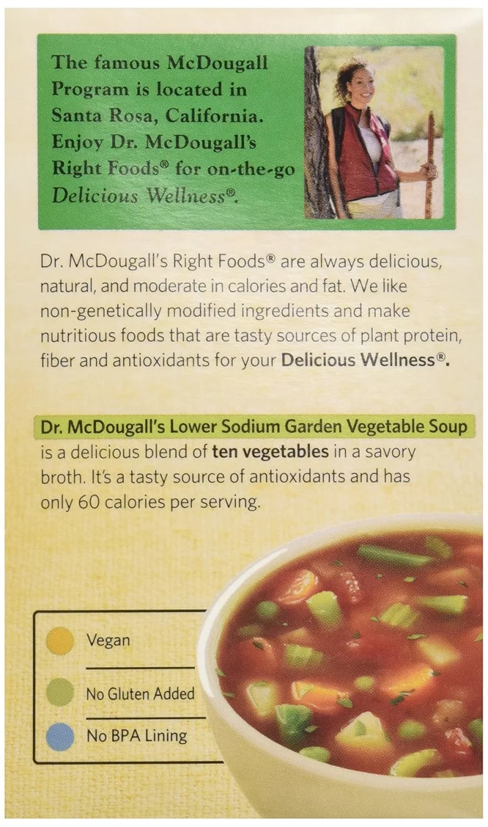 Dr. McDougall's Lower Sodium Garden Vegetable Soup - 17.9 fl oz
