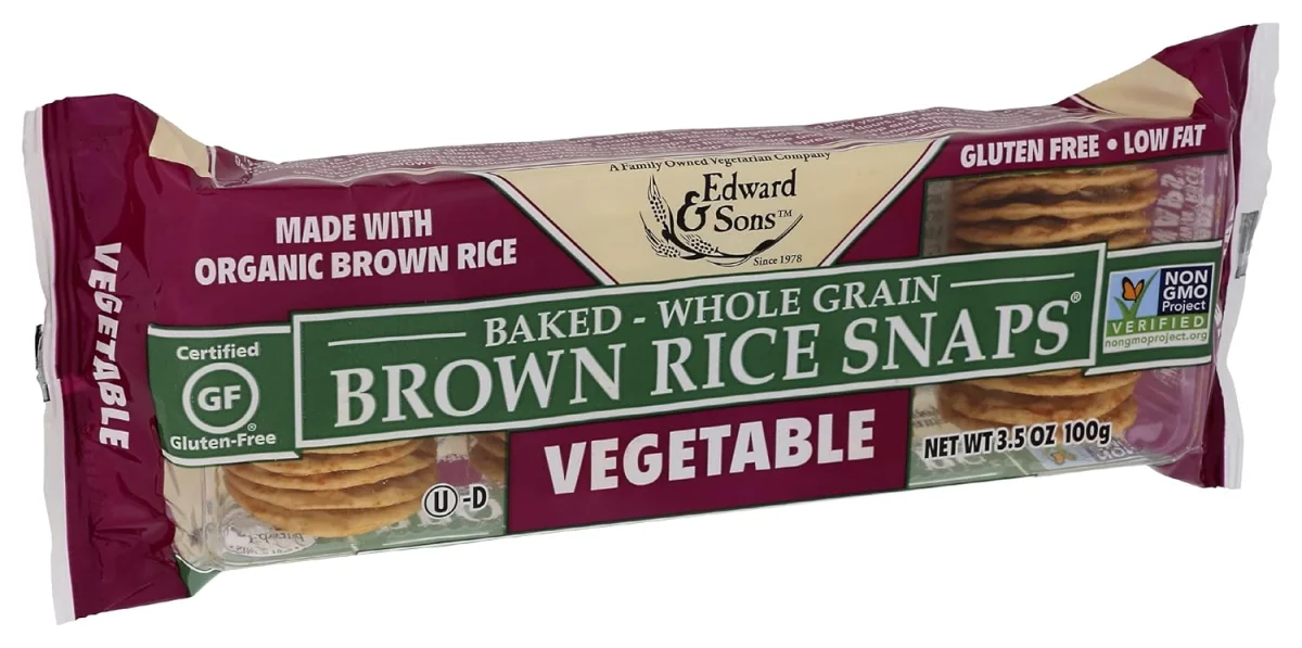 Edward & Sons Brown Rice Snaps, Gluten Free Vegetable - 3.5 oz