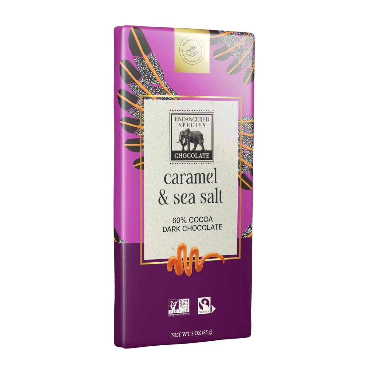 Endangered Species Dark Chocolate Sea Salt Caramel Bar - 3 oz
