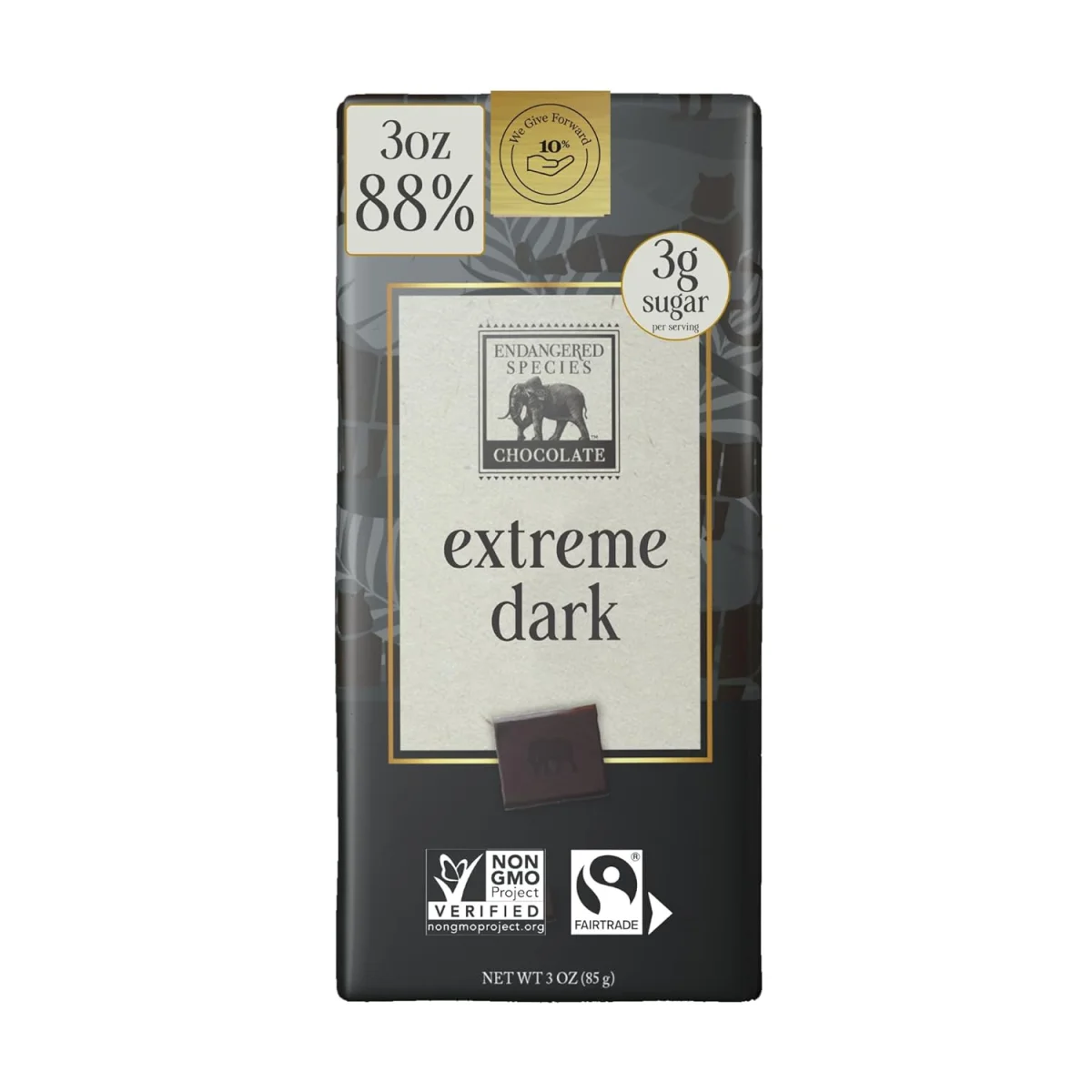 Endangered Species Strong + Velvety Dark Chocolate Bar - 3 oz