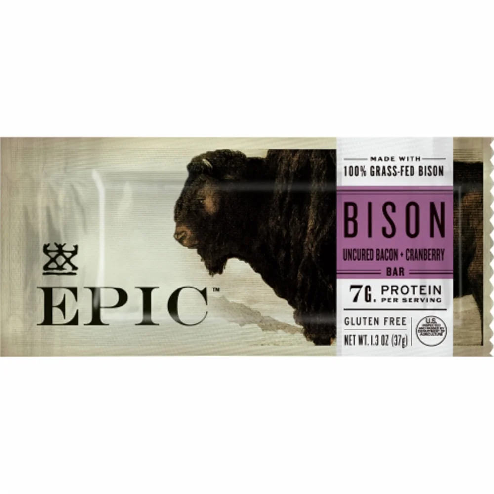 Epic Grass-Fed Bison Bar, Bacon & Cranberry - 1.3 oz
