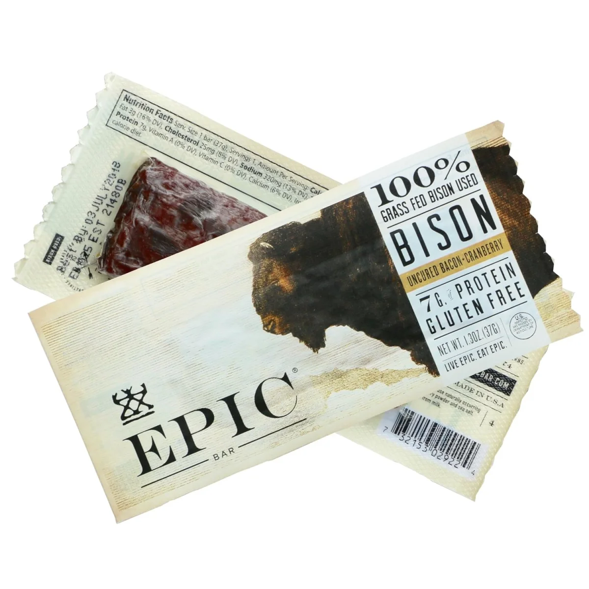 Epic Grass-Fed Bison Bar, Bacon & Cranberry - 1.3 oz