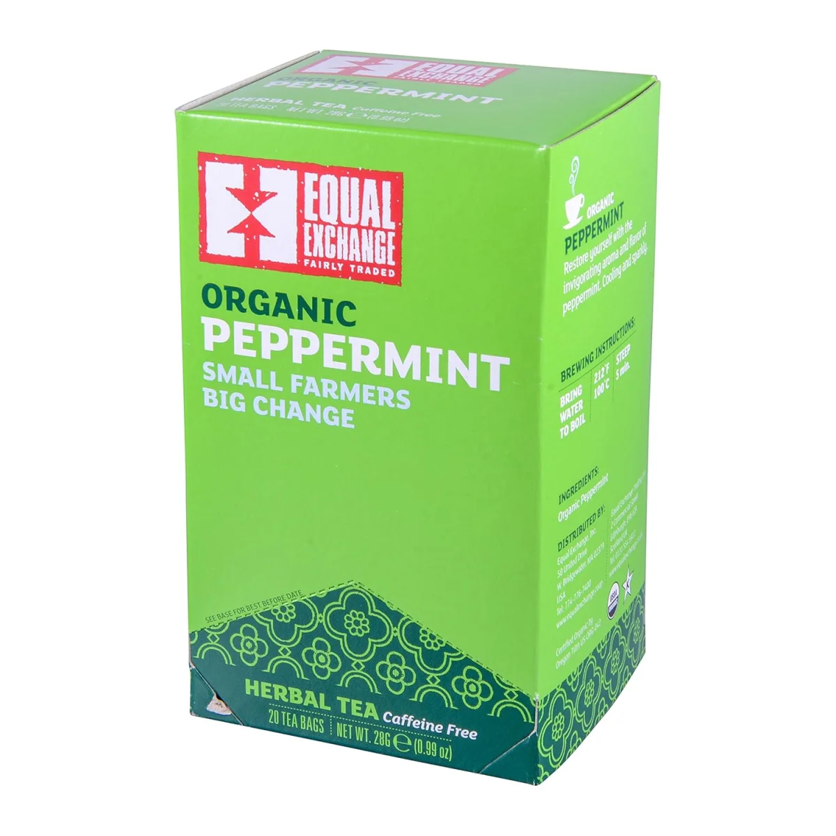 Equal Exchange Organic Peppermint Herbal Tea, Caffeine Free - 20 Tea Bags