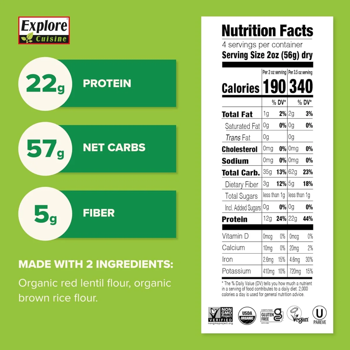 Explore Cuisine Organic Red Lentil Penne - 8 oz