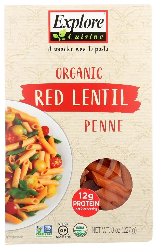 Explore Cuisine Organic Red Lentil Penne - 8 oz