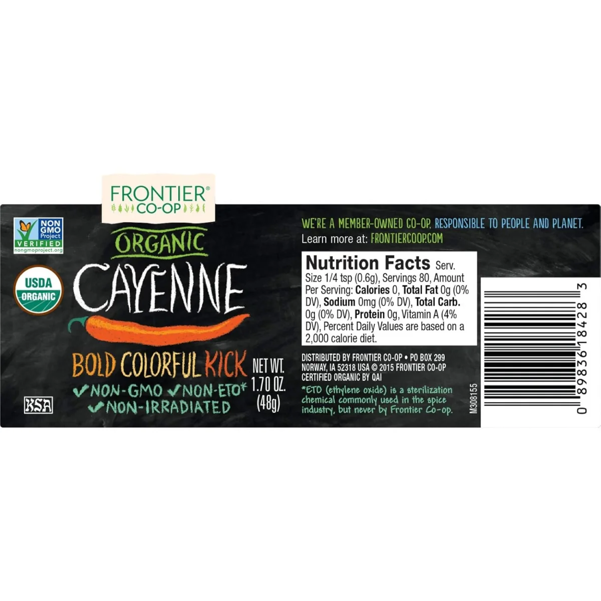 Frontier Co-op Organic Cayenne, Ground - 1.7 oz