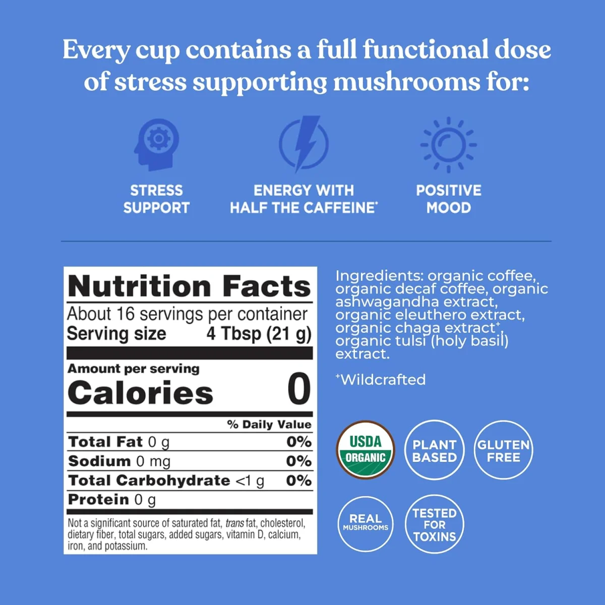 Four Sigmatic Ground Coffee with Ashwagandha & Eleuthero, Balance - 10 oz