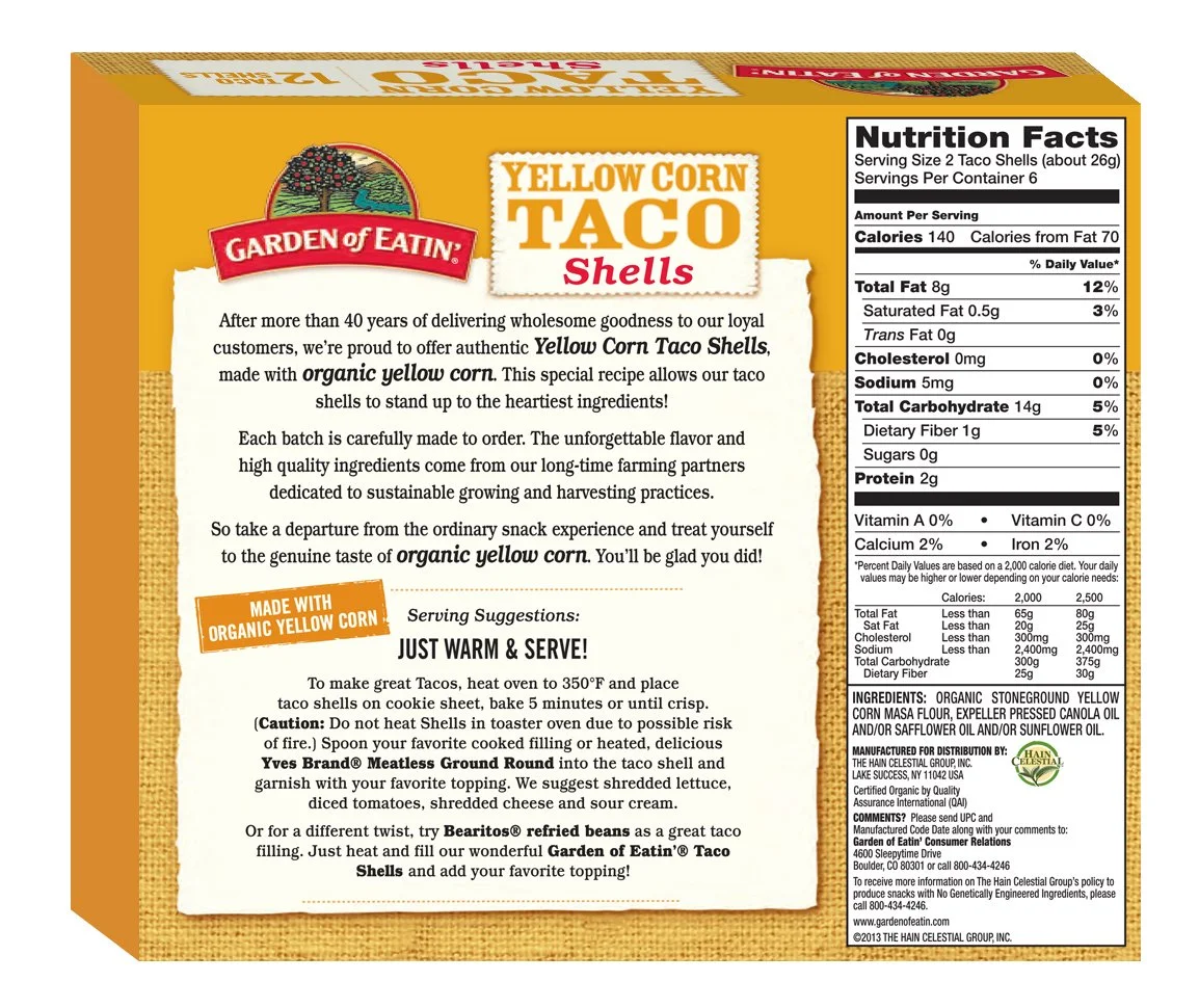 Garden of Eatin' Yellow Corn Taco Shells - 12 Taco Shells