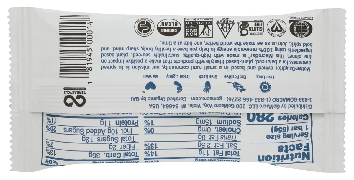 GoMacro MacroBar Organic Vegan Protein Bar, Peanut Butter - 2.3 oz